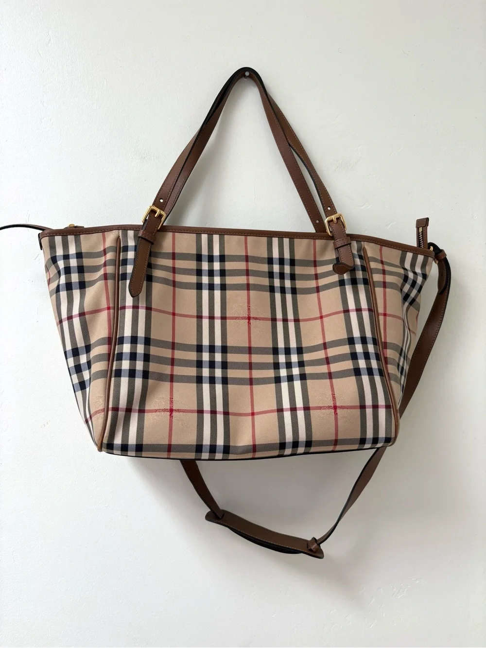 Burberry Haymarket Tote Diaper Bag